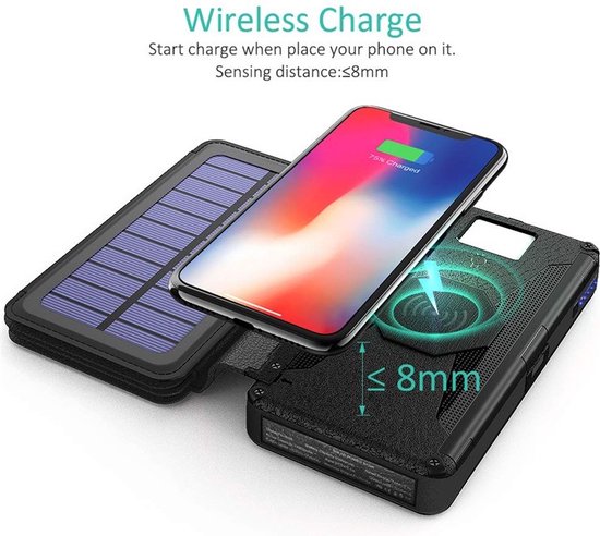 Solar World powerbank 20.000 Mah 1+3 uitklapbare zonnepanelen