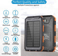 Laad de afbeelding in de Galerij-viewer, Solar World powerbank 10.000 Mah met zonnepaneel blauw
