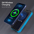 Laad de afbeelding in de Galerij-viewer, solar world - Powerbank 30.000 Mah met ingebouwde kabels Blauw
