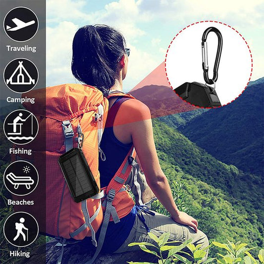 Solar World powerbank 10.000 Mah met zonnepaneel zwart