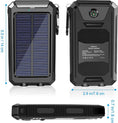 Laad de afbeelding in de Galerij-viewer, Solar World powerbank 10.000 Mah met zonnepaneel zwart
