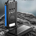 Laad de afbeelding in de Galerij-viewer, Solar World powerbank 10.000 mah met ingebouwde kabels en zonnepaneel blauw
