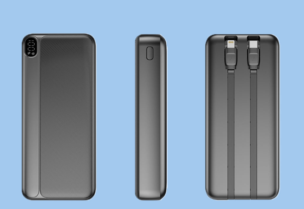 Solar World powerbank 20.000 Mah met ingebouwde kabels