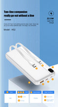 Laad de afbeelding in de Galerij-viewer, Solar World powerbank 20.000 Mah met ingebouwde kabels
