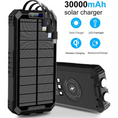 Laad de afbeelding in de Galerij-viewer, solar world - Powerbank 30.000 Mah met ingebouwde kabels Zwart
