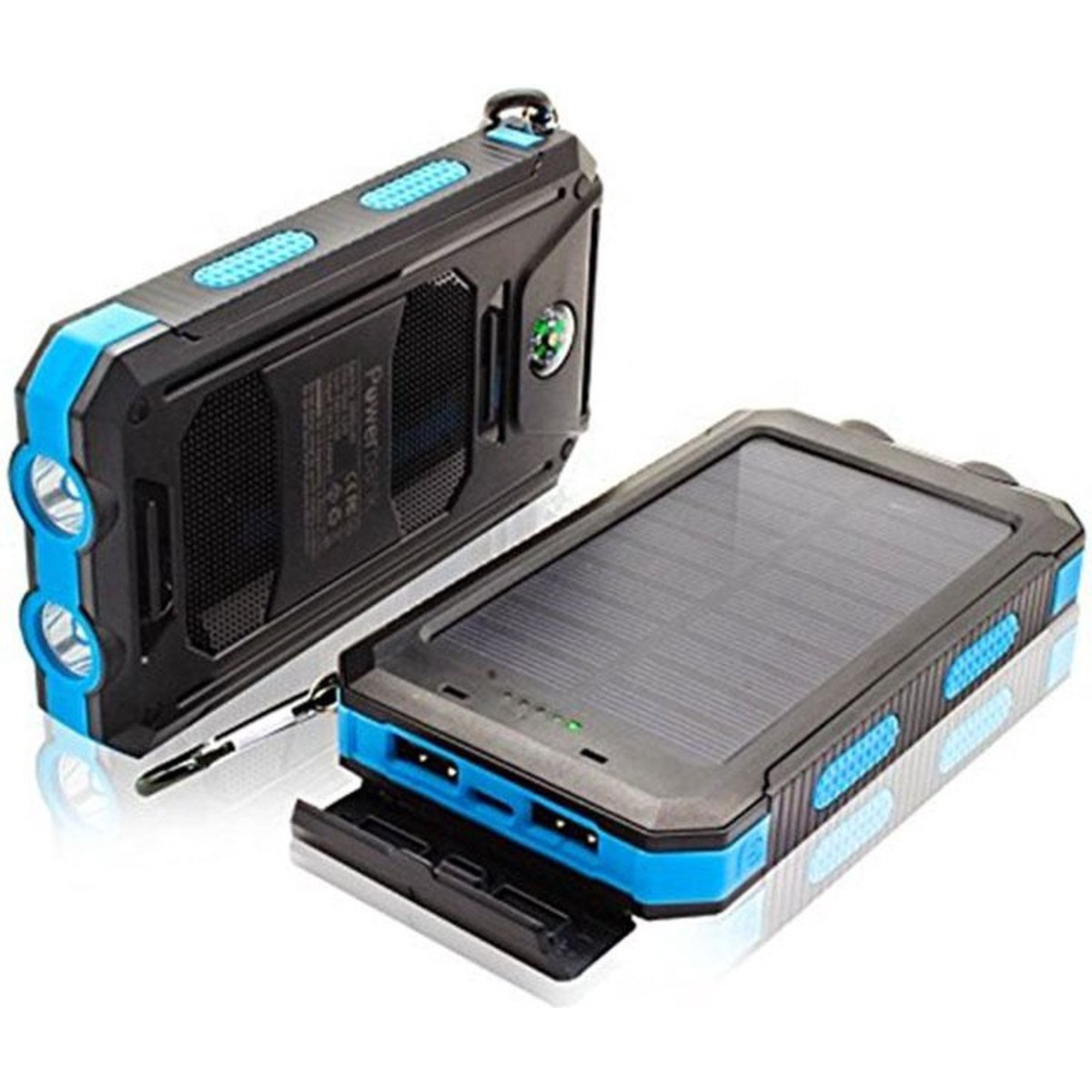 Solar World powerbank 10.000 Mah met zonnepaneel blauw